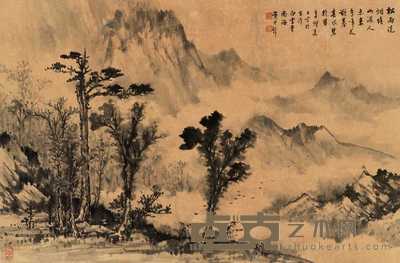 黄君璧 1951年作 雨洗春山 镜心 56×84.5cm